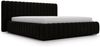 GRAINGOLD Bliss Polsterbett 120x200, Doppelbett, Bett mit Kopfteil, Bettkasten, Velour-Stoff, Schwarz Bild 2