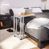 Casaria® Beistelltisch C-Form mit Rollen, Stahl Natur, 50 x 40 x 66 cm Bild 4