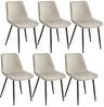 tectake Esszimmerstuhl Set Stuhl (6er Set, 6 St), gepolstert, in Samtoptik Bild 4