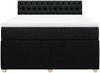 vidaXL Boxspringbett mit Matratze Schwarz 140x200 cm Stoff 3287488 Bild 4