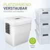 Juskys Aufbewahrungsbox mit Deckel, 6er-Set, stapelbar, Kunststoff transparent, 30 Liter Bild 2