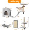 nobleza Kratzsäule Kletterwand Katzen 6 Set, Hängebrücke & festem Kratzbrett Bild 1