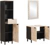 vidaXL Badezimmer Sets mit Regal 3 pcs Weiße gewaschene Oberfläche 3310031 Bild 3