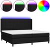 vidaXL Polsterbett mit Matratze & LED Stoff Schwarz 200x200 cm, Härtegrad: H2 [3138343] Bild 2