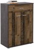CARO-Möbel Kommode Tommy Sideboard Schrank in dunkler Betonoptik/Old Style mit Schublade und 2 Türen Bild 4