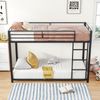 Etagenbett mit 2 Schlafgelegenheiten, Lattenrost, Leiter und Rausfallschutz, 90x200 cm, Kinderbett, Metallbett Bild 3