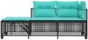vidaXL 3-teiliges Ecksofa-Set für den Garten mit Kissen, schwarzes Polyrattan 365452 Bild 5