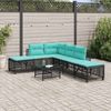 vidaXL 3-teiliges Ecksofa-Set für den Garten mit Kissen, schwarzes Polyrattan 365452 Bild 3
