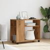 vidaXL Beistelltisch mit Rollen Artisan-Eiche 70x35x60cm Holzwerkstoff 853154 Bild 3