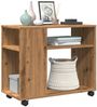 vidaXL Beistelltisch mit Rollen Artisan-Eiche 70x35x60cm Holzwerkstoff 853154 Bild 4