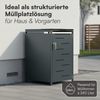 STEELSØN 'Diorus' Mülltonnenbox 1er 240 Liter, anthrazit, Mülltonnenverkleidung aus Stahl mit Sichtstreifen, wetterfest, 116x80x69 cm, abschließbare Müllbox für 1 Tonne Bild 2