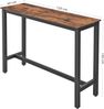 Vasagle Bartisch schmal, Küchentisch, Küchentresen, rechteckiger Stehtisch, stabiles Metallgestell, 120 x 40 x 100 cm, einfacher Aufbau, Industrie-Design, vintagebraun-schwarz von Songmics LBT12X Bild 5