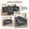 Modulares 6-Sitzer Cord-Sofa, grau, frei kombinierbar, 308x154x82 cm Bild 5