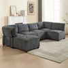 Modulares 6-Sitzer Cord-Sofa, grau, frei kombinierbar, 308x154x82 cm Bild 2
