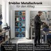 STEELSØN 'Regulus' Aktenschrank, Metall, grau, 175x40x80 cm, abschließbar, Metallschrank mit 5 Fächern, geeignet als Werkzeugschrank Bild 3