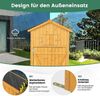COSTWAY Garten-Geräteschrank, Gerätehaus, Geräteschuppen mit klappbarem Tisch & Tür & Satteldach Bild 2