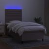 vidaXL Boxspringbett mit Matratze & LED Taupe 90x200 cm Stoff 3134929 Bild 4