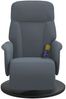 vidaXL Massagesessel mit Fußteil Dunkelgrau Samt 356694 Bild 4