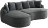 Modulsofa Chenille, rahmenlos mit Chaiselongue & Schlaffunktion, 252 x 164 x 67 cm, grau Bild 5
