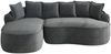 Modulsofa Chenille, rahmenlos mit Chaiselongue & Schlaffunktion, 252 x 164 x 67 cm, grau Bild 4