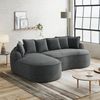 Modulsofa Chenille, rahmenlos mit Chaiselongue & Schlaffunktion, 252 x 164 x 67 cm, grau Bild 3