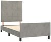 Bettgestell mit Kopfteil Samt Hellgrau 90x200 cm, Härtegrad: H2 [3125733] Bild 4