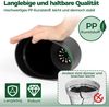 T4U 12,5cm Plastik Blumentopf Set Schwarz mit Untersetzer, 6er-Set Sukkulenten Bild 4