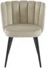 Vente-unique - PRANILA Stuhl SamtStoff Beige - B 55 cm x H 78,5 cm x L 59 cm Bild 4
