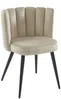 Vente-unique - PRANILA Stuhl SamtStoff Beige - B 55 cm x H 78,5 cm x L 59 cm Bild 5