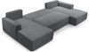 AX LIVING Graues Sofa mit Schlaffunktion – Catea U Cord Wohnlandschaft 364 cm Bild 4