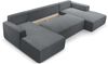 AX LIVING Graues Sofa mit Schlaffunktion – Catea U Cord Wohnlandschaft 364 cm Bild 3