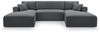AX LIVING Graues Sofa mit Schlaffunktion – Catea U Cord Wohnlandschaft 364 cm Bild 2