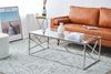 Couchtisch 160 x 60 cm aus Glas mit Designgestell in Silber Bild 4