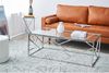 Couchtisch 160 x 60 cm aus Glas mit Designgestell in Silber Bild 5