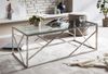 Couchtisch 160 x 60 cm aus Glas mit Designgestell in Silber Bild 2