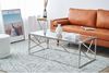 Couchtisch 160 x 60 cm aus Glas mit Designgestell in Silber Bild 3