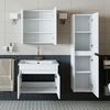 Roomart ATRIA-65 Badmöbel Set– 4-teiliges Badezimmermöbel Set - Waschbeckenunterschrank mit Keramikwaschbecken, Spiegelschrank & Hochschrank - H 45 x B 45 x T 65 cm • Weiß Bild 5