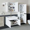 Roomart ATRIA-65 Badmöbel Set– 4-teiliges Badezimmermöbel Set - Waschbeckenunterschrank mit Keramikwaschbecken, Spiegelschrank & Hochschrank - H 45 x B 45 x T 65 cm • Weiß Bild 2