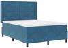 vidaXL Boxspringbett mit LED-Lichtleisten Blau 140 x 190 cm Samt 3343866 Bild 3