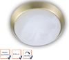 LED Deckenleuchte rund, Glas Alabaster, Dekorring Messing matt, Ø 30cm Bild 2