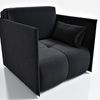 Wohnero24 Design Schlafsessel NESSA 1 - Komfortbett 80 x 195 cm - mit Bettkasten - Schwarz Bild 3