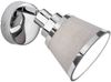 LED Wandstrahler Chrom glänzend mit Stoffschirm Grau, Breite 12cm Bild 2