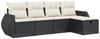 vidaXL 5-tlg. Garten-Sofagarnitur mit Kissen Schwarz Poly Rattan 3264082 Bild 2
