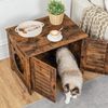 Katzenklo Schrank Holz Jalousien-Stil 60x45x50 cm Vintagebraun Bild 4