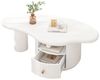 Odikalo Couchtisch Teetisch Unregelmäßiger Wolkenform MDF-Tischplatte Filzunterlagen Bild 4