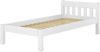 Erst-Holz Einzelbett Weiß 100x200 Bett, Federleisten-Rollrost, Matratze Senkrechte Balken Bild 4