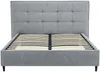 Vente-unique - NIRPIO Bett Stoff Grau - B 207 cm x H 121 cm x L 217 cm Bild 4