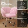 Bellamio 'Meli' Wolkenstuhl, rosa, Teddy-Bouclé Stoff, höhenverstellbar & drehbar, bis 140 kg, Schmink- & Schreibtischstuhl mit Rollen Bild 2