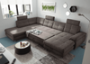 Wohnlandschaft Alba von ED Exciting Design mit Schlaffunktion & Bettkasten – U-Form Sofa aus hochwertigem Brego-Stoff Bild 4
