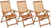 vidaXL Klappbare Gartenstühle 3 Stk. mit Auflagen Massivholz Akazie 3064093 Bild 2